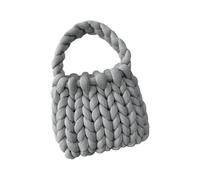 GXMDSGZ Bolsos Tejidos Crochet Bolso de crochet for mujer, bolso de hombro informal, bolso de mano, bolso de axila, bolso de punto hecho a mano Para Viaje(Gray)