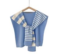 GXMDSGZ Bufanda de oficina con aire acondicionado for cuello y hombros, chal punto a rayas preppy Four Seasons para Invierno Otoño(Blue)