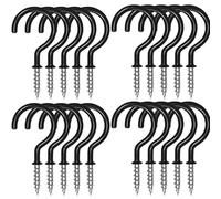GXMDSGZ Ganchos de techo blancos y negros for colgar en la pared, for el hogar, cocina, jardín, tazas o macetas, 10 20 unidades Para PáJaros, Linternas, Juegos De Viento(Black 20pcs)