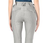 GXMDSGZ Pantalones de Montar Pantalones de equitación for Mujer, calzas ecuestres con Asiento Completo Silicona, Mallas Deportivas competición(Grey,S)