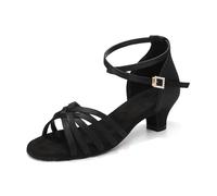 GXMDSGZ Zapatos de Baile Latino for niñas y Mujeres, for salón, Tango Moderno, Salsa, Zapatos Rendimiento, Tacones Medios, Entrenamiento(Black1,32 (21cm))