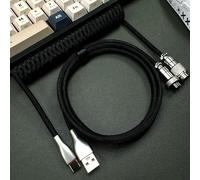 GXMRHWY Cable de datos de enchufe de aviación para teclado mecánico, compatible con tasa de retorno de teclado de eje magnético de 8 KHz, cable trenzado en espiral USB-A a tipo C resistente al