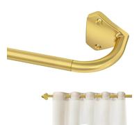 GXOACKJ Barras de cortina doradas envolventes para ventanas de 66 a 120 pulgadas, barra telescópica ajustable pequeña de 5/8 pulgadas, barras de cortina opacas para dormitorio y exteriores