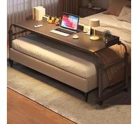 GXQFC Mesa Auxiliar con Ruedas Mesa De Cama Médica, Escritorio De Almacenamiento con Ruedas sobre La Cama Altura Y Ancho Ajustable Móvil sobre La Cama con Ruedas(Color:Negro)
