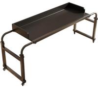 GXQFC Mesa Auxiliar para Ordenador, Escritorio Portátil Mesa De Enfermería Cruzada con 4 Ruedas Mesa Auxiliar Ajustable 115-210CM Mesa de Bandeja Mesa de Sobrecama Carrito para Sofá/Cama(Color:Negro)