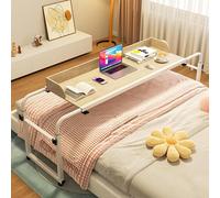 GXQFC Mesa Auxiliar para Ordenador, Mesa para Computadora Portátil Altura Ajustable 65-95cm Escritorio Laptop Móvil con 4 Ruedas Mesita de Noche para Cama y Sofá(Color:Madera)