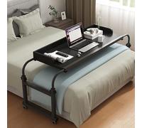 GXQFC Mesa Auxiliar para Ordenador, Mesa para Computadora Portátil Altura Ajustable 65-95cm Escritorio Laptop Móvil con 4 Ruedas Mesita de Noche para Cama y Sofá(Color:Negro)