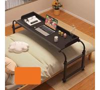 GXQFC Mesa de Cama con Ruedas, Oficina en Casa Escritorio Estrecho Móvil Consola Móvil Mesa Auxiliar Ajustable 115-210CM para Cama Sofá Hospital Lectura Comer(Color:Negro)