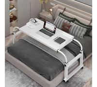 GXQFC Mesa De Enfermería Cruzada con 4 Ruedas para Computadora Portátil, Bandeja De Comida sobre La Cama para Hospital, Sofá (Color: Blanco)