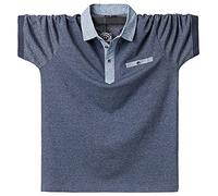 GXRGXR Polos de talla grande para hombre, camisa suelta de manga corta con botones de solapa con bolsillo en el pecho, camiseta casual de contraste de moda de gran tamaño