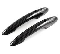 GXSAI Exterior maneta de Puerta para BMW para Mini para Cooper S F54 F55 F60 F56 F57 Reparación De Manija Puerta Coche 2 Uds Pegatinas Cubierta Negra Brillante(Carbon with Hole)
