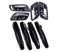 GXSAI Exterior maneta de Puerta para Cadillac para Escalade 6.0L .2L 2007-2013 Reparación De Manija Puerta Coche 8 Piezas Exterior Interior(Black Outside Kit)