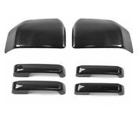 GXSAI Exterior maneta de Puerta para Ford F150 2015-2020 para Raptor Espejo Retrovisor De Coche Tapa ala Cubierta Manija Puerta Cubiertas Exteriores(Carbon Look)