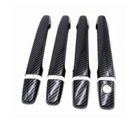 GXSAI Exterior maneta de Puerta para Mitsubishi para Lancer EX para Evolution X 2008-2017 Cubierta Manija Puerta Exterior Coche Fibra Carbono Manijas Exteriores Embellecedoras(Carbon Black)