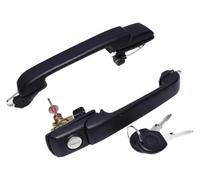 GXSAI Exterior maneta de Puerta para VW para Golf III 1993-1998 IV 1998-2002 Reparación De Puerta Manija Exterior Corredera Coche Negro(2 Pcs Front Rear)