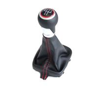 GXSAI pomo de Palanca de Cambios para Audi A3 S3 8P 2003-2012 Perilla De Palanca Cambios Coche con Cubierta Bota Polaina Accesorios Cuero PU(5 Speed Black Red)