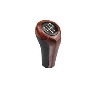 GXSAI pomo de Palanca de Cambios para BMW 1 3 5 6 Series E46 E53 E60 E61 E63 E65 E81 E82 E83 E87 E90 E91 E92 X1 X3 X5 Perilla De Palanca Cambios Cromada Mate 5/6 Velocidades(Woodgrain 5 Speed)