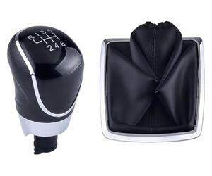 GXSAI Pomo De Palanca De Cambios Para Focus 2 MK2 FL MK3 MK4 MK7 Para MONDEO Para GALAXY Manual Plata Negro Pomo Cambio Marchas Funda Fuelle 5 6 Velocidades