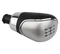 GXSAI Pomo De Palanca De Cambios Para Focus 2 MK2 Para Fiesta Para Kuga Pomo Palanca Cambios 5 6 Velocidades Con Funda Cuero(5 Speed Silver Knob)