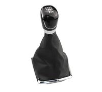 GXSAI pomo de Palanca de Cambios para Ford para Focus 2 MK2 2005-2008 Marco Pequeño 5/6 Perilla De Cambio Velocidad Palanca Balonmano Polaina Bota Cubierta Cuero(Black 6 Speed)