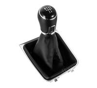 GXSAI pomo de Palanca de Cambios Perilla De Palanca Cambios Cuero para Coche con Cubierta Bota Polaina para VW para Golf 7 para MK7 GTI GTD R 2013-2017 LHD(5 Speed Black Line)