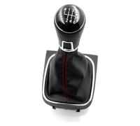 GXSAI Pomo De Palanca De Cambios Pomo Palanca Cambios 5 6 Velocidades Funda Cuero Negro Para VW Para Golf Para Jetta V VI Para Scirocco
