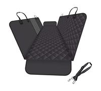 GXT Funda de Asiento Trasero para Perro, para automóvil, SUV y camión con Ventanas de Malla, Material Resistente a los arañazos y al Agua, versión Mejorada, Color Negro (con Correa para Perro)