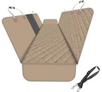 GXT Funda de Asiento Trasero para Perro para Coche, SUV y camión con Ventanas de Malla, Material Resistente a los arañazos y al Agua, versión Mejorada, Caqui Profundo (con Correa para Perro)