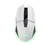 GXTrust 1108W Vylax Ratón Inalámbrico Gaming Recargable, Batería de 80h, 800-4800 dpi, Iluminación LED Multicolor, Receptor USB Almacenable, 6 Botones, Ratón Gaming para Portátil PC, Blanco