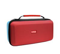 GXTrust 1252RB XL Funda para Nintendo Switch 2, Carcasa Estuche Rigido de Transporte para Consola y Accesorios, Funda Protectora Dura, Bolsillo para 4 Joy-Cons y 12 Cartuchos de Juego, Rojo / Azul