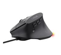 GXTrust 145 Rexxa Ratón Ergonómico Gaming con Iluminación RGB, 10 Botones Programables, 12800 dpi, Mouse Vertical con Cable USB para PC, Mac, Ordenador, Laptop, Desktop - Negro