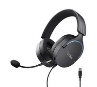 GXTrust 490 Fayzo Cascos Gaming USB 7.1 Sonido Envolvente, Drivers 50mm, 85% Plástico Reciclado, Micrófono con Cancelación de Ruido, RGB Auriculares con Cable Over-Ear PC PS5 - Negro