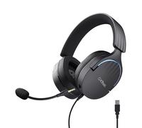 GXTrust 490 Fayzo Cascos Gaming USB 7.1 Sonido Envolvente, Drivers 50mm, 85% Plástico Reciclado, Micrófono con Cancelación de Ruido, RGB Auriculares con Cable Over-Ear PC PS5 - Negro