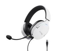 GXTrust 490W Fayzo Cascos Gaming USB 7.1 Sonido Envolvente, Drivers 50mm, 35% Plástico Reciclado, Micrófono con Cancelación de Ruido, RGB Auriculares con Cable Over-Ear PC PS5 - Blanco
