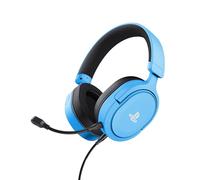 Trust Gaming GXT 498B Forta Cascos PS5 Licencia Oficial para PlayStation 5, Drivers de 50 mm, Audio 3D, Diadema Regulable, Micrófono Extraíble, Cable de 1.2 m, Auriculares Gaming, Azul