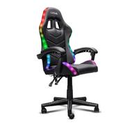 Trust Silla gaming GXT704 Roniq, RGB 178 colores, respaldo, altura e inclinación ajustables, Negro