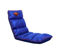 GXTrust 718SM Rayzee Silla Gaming Plegable con Licencia Superman, Cojin de Suelo para Consolas, Respaldo Ajustable, Peso de hasta 125 kg, Silla Gamer para Niño Juegos Lectura Relax TV, Azul