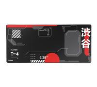 GXTrust 759 Alfombrilla Ratón Gaming XXL Japón Negro, Desk Pad 900x400 mm con Bordes Cosidos para Escritorio, Superficie de Textura Optimizada, Base Antideslizante, Japan Tokyo Anime Manga Kyoto