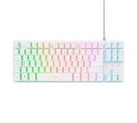 GXTrust 833W Thado Teclado Gamer TKL Disposición QWERTY Español, Teclado Retroiluminado RGB de Membrana Tenkeyless (20% Más Pequeño), Anti-Ghosting, Cable USB, PC Ordenador Portátil, Blanco