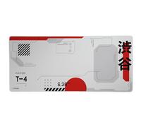 GXTrust Alfombrilla Ratón Gaming XXL 90x40cm, Japón Blanco | Bordes Cosidos para Escritorio, Superficie de Textura Optimizada, Base Antideslizante, Japan Tokyo Anime Manga Kyoto