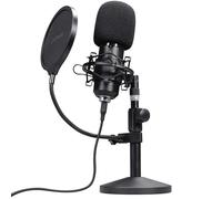 GXTrust Emita II Micrófono con Soporte de Sobremesa Ajustable, Negro