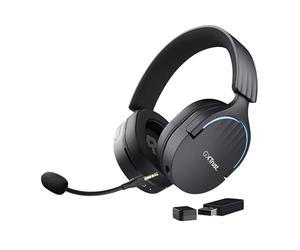 GXTrust Fayzo Cascos Gaming Inalámbricos Bluetooth + 2.4 GHz, Negro | 7.1 Sonido Envolvente, Batería de 22 Horas, Auriculares Inalámbricos RGB Over-Ear PC PS5 PS4 Switch