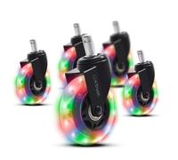 GXTrust Gel Ruedas para Silla Gaming Giratoria, Set de 5 Ruedas LED