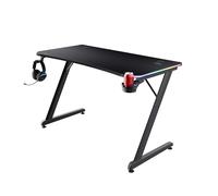 GXTrust Luminus Mesa Gaming LED RGB 120 x 60cm para Ordenador, Negro | 10 Modos de Color, Alimentación USB, Soporte de Auriculares y para Vasos, Escritorio Gaming para Oficina Gamer