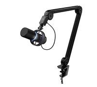 GXTrust Onyx Micrófono Profesional con Brazo, Negro | Patrón Cardioide, con Filtro Pop, USB, LED, para Grabación, Podcasting, Streaming, Radiodifusión
