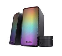 GXTrust Wezz Altavoces PC 2.0 con Iluminación RGB, 12 W (6 W RMS), Negro