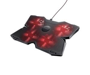 GXTrust Yozu Base de Refrigeración para Portátiles Gaming 17,3", Negro | Iluminación Roja, 4 Ventiladores, Soporte para Portátil, Altura Ajustable, Alimentación USB