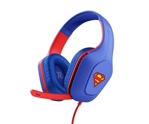 GXTrust Zirox Cascos Gaming Licencia Superman, Conexión 3.5 mm, Azul | Drivers de 50 mm, Micrófono Plegable, Auriculares Ligeros con Cable 1.2m Over-Ear para PC Xbox PS4 PS5 Switch Mobile