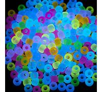 Gxueshan 1000 cuentas acrílicas de 9 colores, 6 x 9 mm, brillan en la oscuridad para collares, pulseras de la amistad, trenzas de pelo Kandi