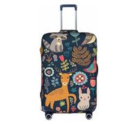 GXUNGT Funda de equipaje de viaje con estampado de búho, conejo, pájaro, zorro, funda plegable personalizada, perfecta para todos los viajeros, White, XL